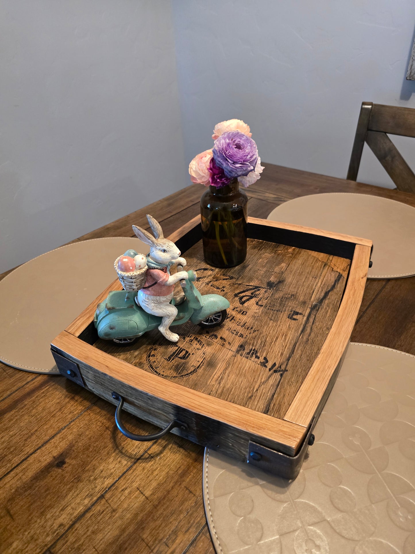Whiskey bourbon barrel tray